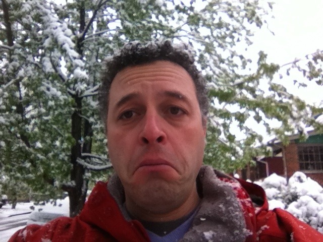 Zach Hochstadt on a snowy day in May